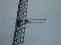 Sonic anemometer mounted on a boom with Ice protection.        